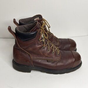 Red Wing Superole Boots Mens 10.5 3E Brown Leather Steel Toe Made in USA 3504
